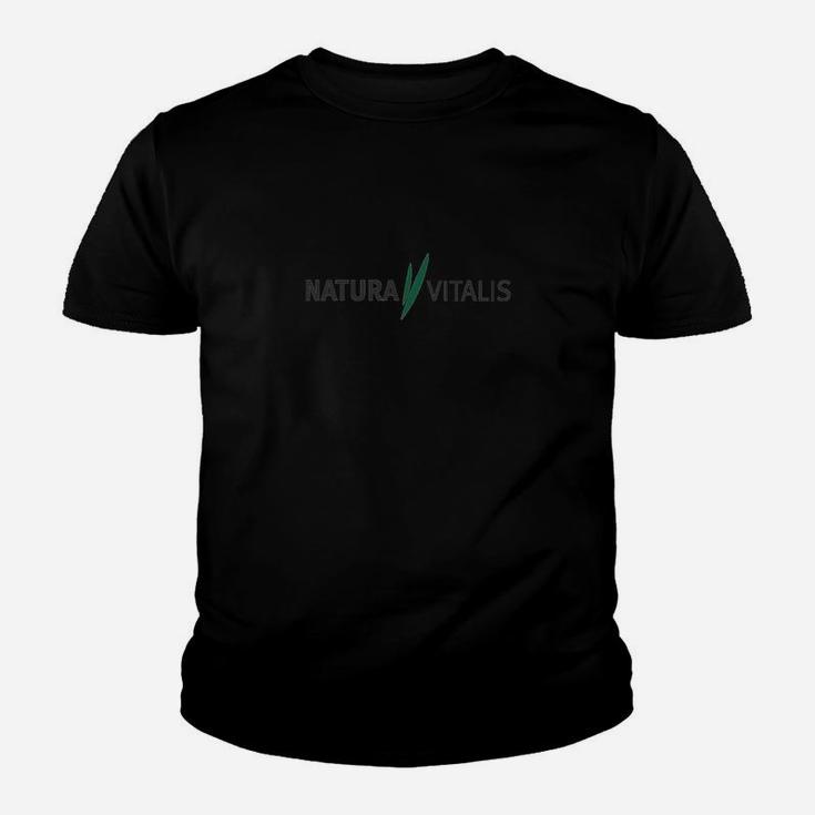 Herren Basic Kinder Tshirt mit Natura Vitalis Logo, Schwarz