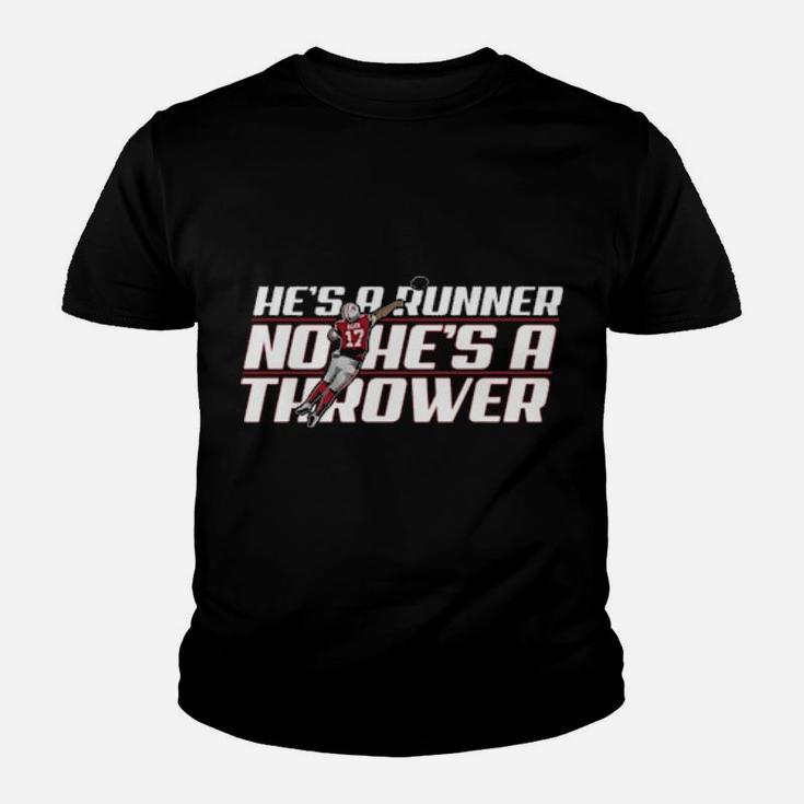He's A Runner No He's A Thrower Youth T-shirt