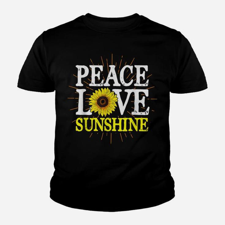 Hippie Florist Peace Love Sunshine Flower Blossom Sunflower Youth T-shirt