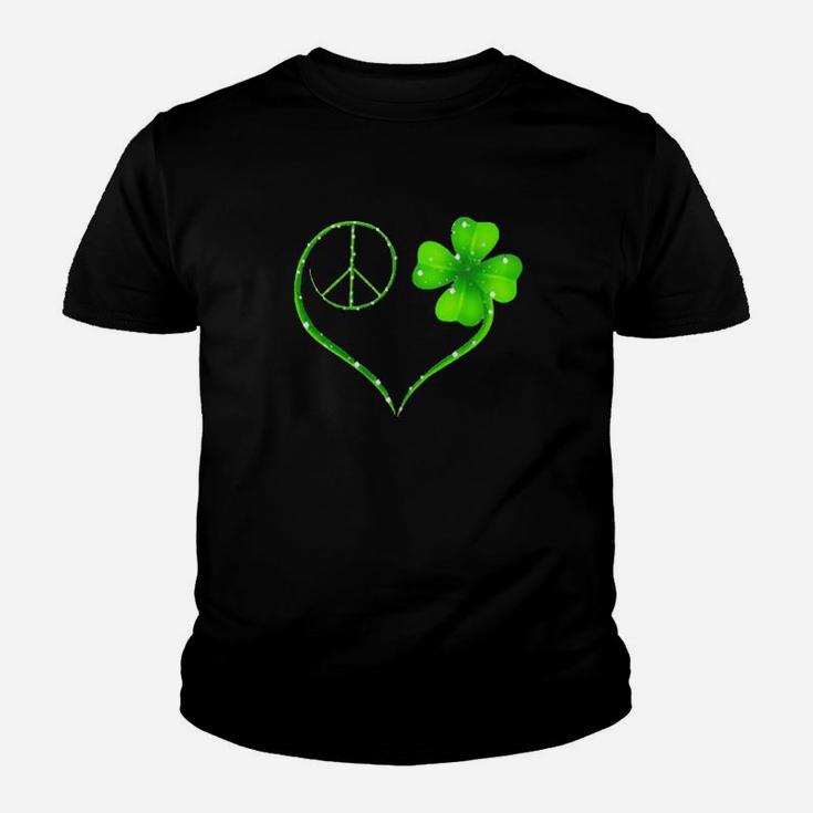 Hippie Peace And Irish Heart St Patrick's Day Youth T-shirt