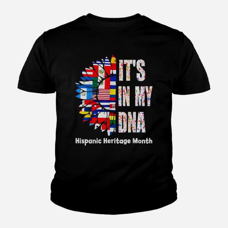 Hispanic Heritage Month Flower It's In My DNA Youth T-shirt
