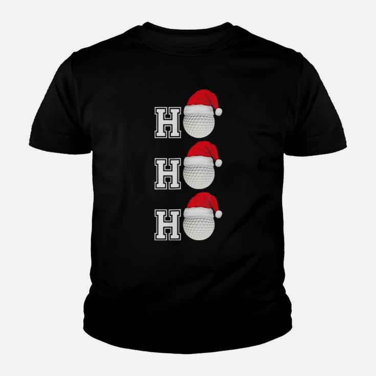 Ho Ho Ho Golf Ball Santa Hat Youth T-shirt