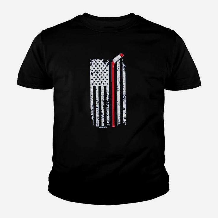 Hockey Stick American Flag Youth T-shirt
