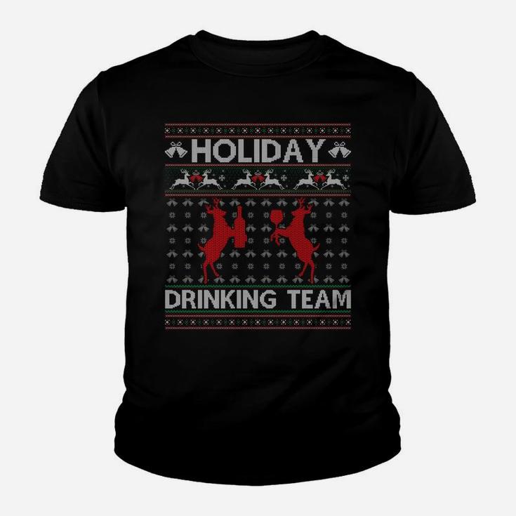 Holiday Drinking Team Reindeer Drink Ugly Christmas Sweater Sweatshirt Youth T-shirt