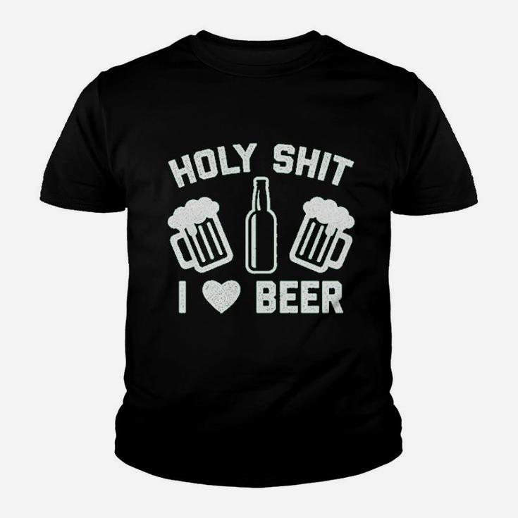 Holy Sht I Love Beer Funny Saint Patricks Day Patty Drinking Youth T-shirt