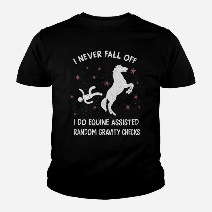 Horse Equine Assisted Gravity Checks Funny Horse Youth T-shirt
