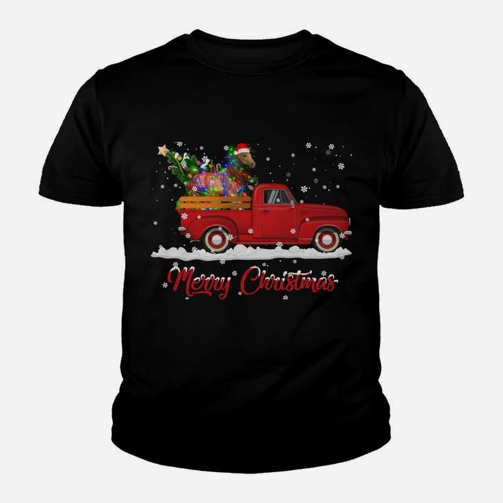Horses Animal Riding Red Truck Christmas Sweatshirt Youth T-shirt