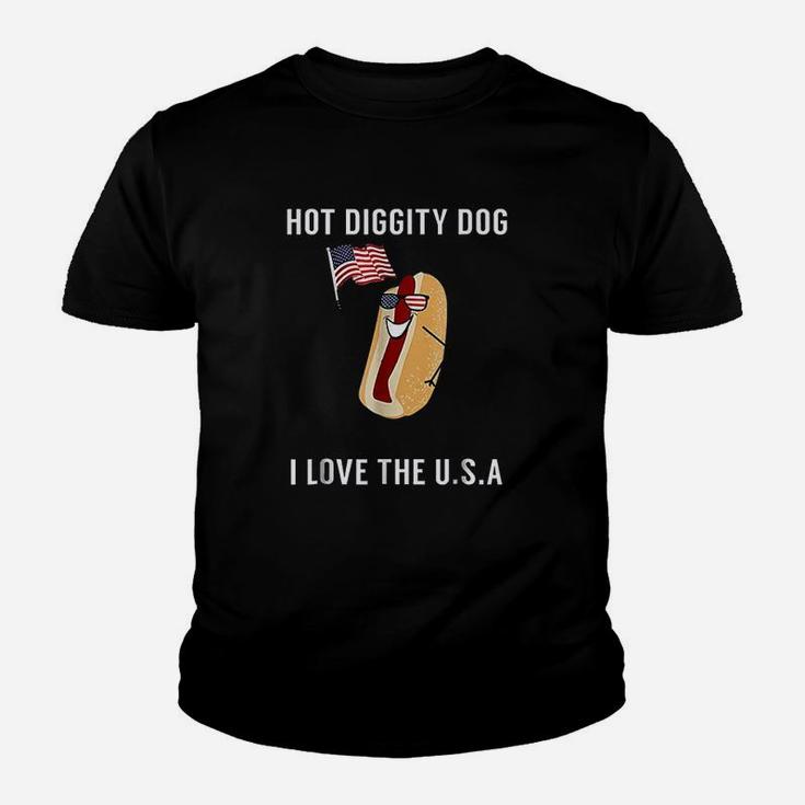 Hot Diggity Dog I Love Usa Youth T-shirt
