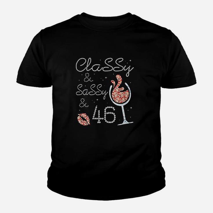 Hot Kiss And Wine Classy & Sassy 46 Years Old Happy Birthday Youth T-shirt