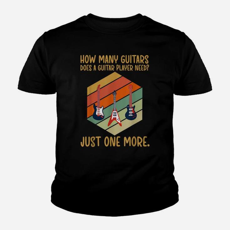 How Many Guitars Gifts For Men Vintage Music Guitar Players Youth T-shirt