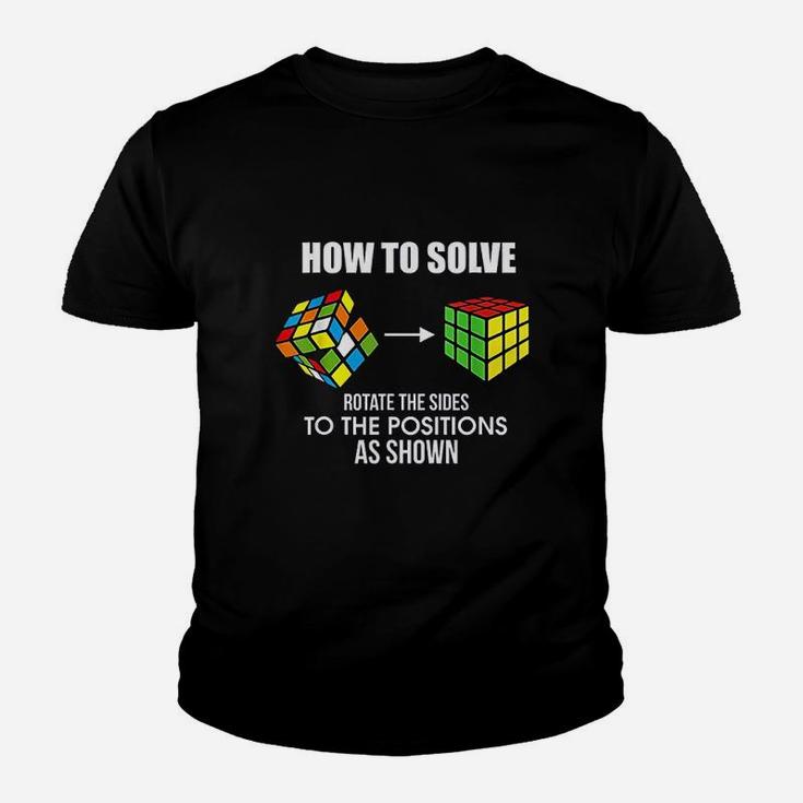 How To Solve Puzzle Cube Funny Cubing Youth T-shirt