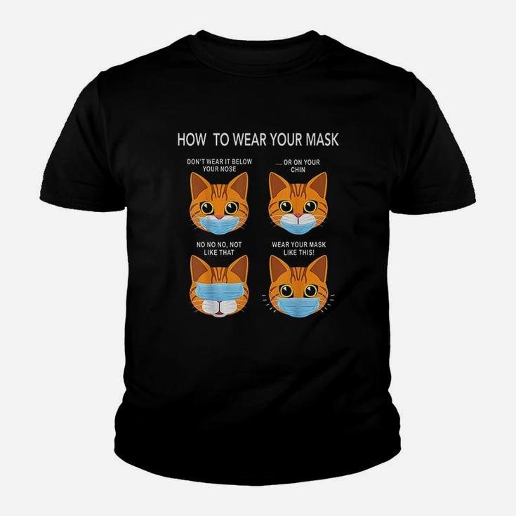 How To Wear A M Ask Funny Orange Cat Face Youth T-shirt