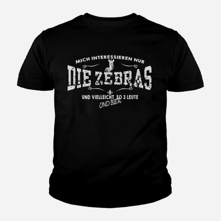 Humorvolles Zebra-Liebhaber Kinder Tshirt, Schwarzes Unisex-Kinder Tshirt mit Spruch