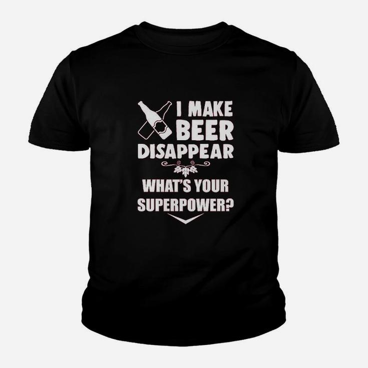Hunt I Make Beer Disappear Muscle Funny Drinking Superpower Booze Youth T-shirt