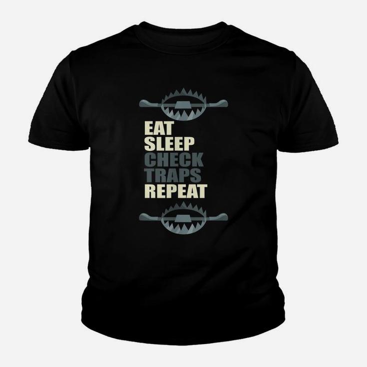 Hunting, Eat, Sleep, Trapper, Repeat, Check, Traps, Nature Youth T-shirt