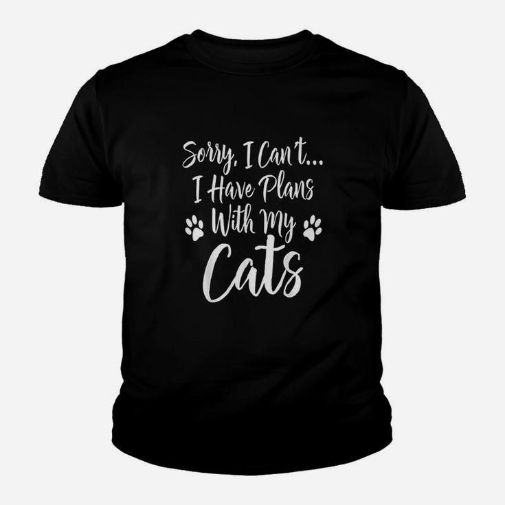 I Am Sorry I Cant I Have Plans With My Cats Youth T-shirt