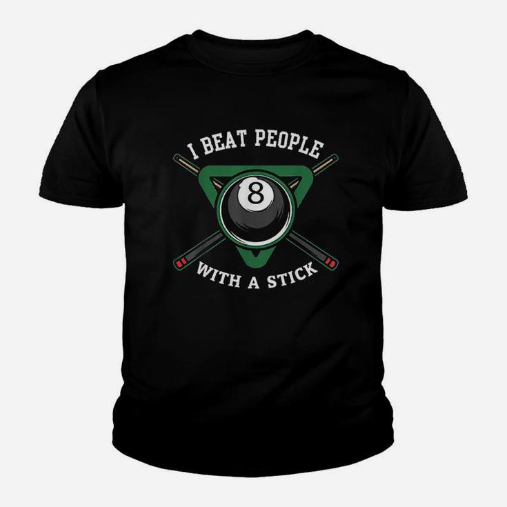 I Beat People With A Stick Billiards Youth T-shirt