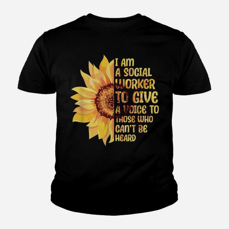 I Became A Social Worker Sunflower Flower Youth T-shirt