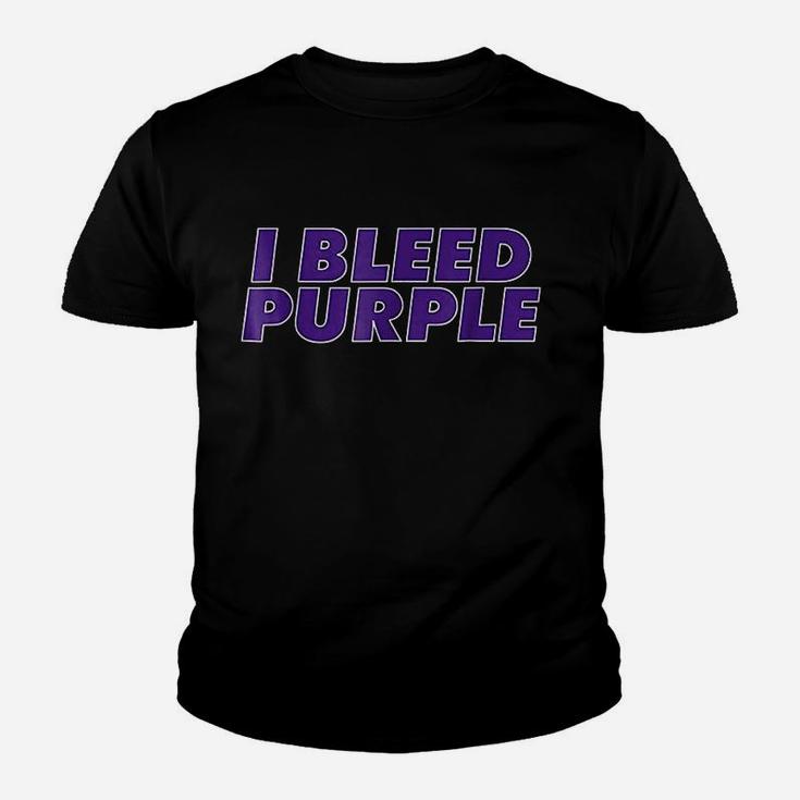 I Bleed Purple Graphic For Sports Fans Youth T-shirt