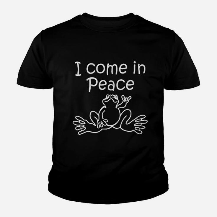 I Come In Peace Frog Lovers Youth T-shirt