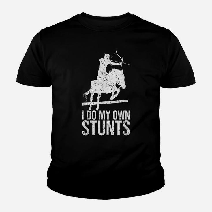 I Do My Own Stunts Shirt Mounted Archery Gift Horse Archer Youth T-shirt