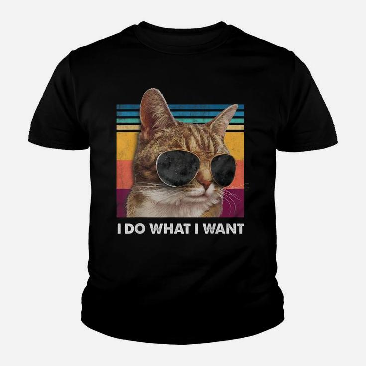 I Do What I Want Cat Lovers Sunglasses Retro Vintage Funny Youth T-shirt