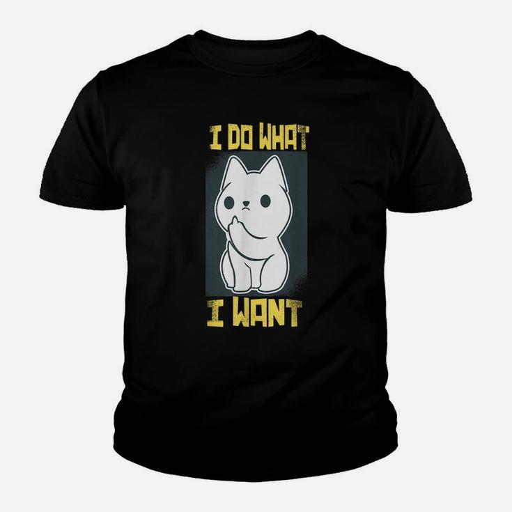 I Do What I Want Funny Cat Tee Kitten Angry Paws Cat Lovers Youth T-shirt