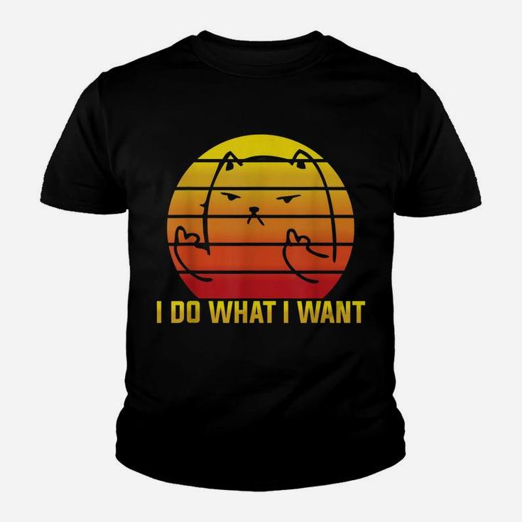 I Do What I Want - Funny Retro Vintage Cat Lover Quote Youth T-shirt