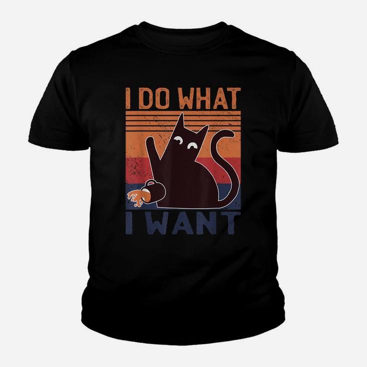 I Do What I Want Vintage Cat Lovers Youth T-shirt