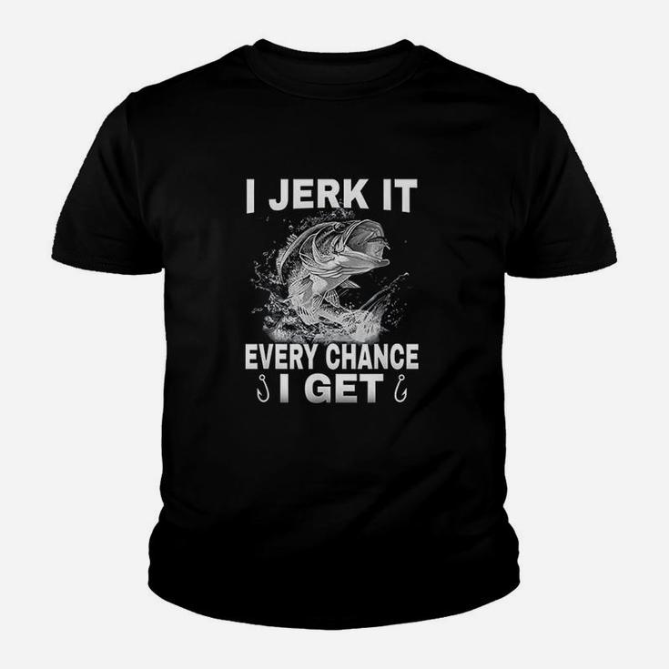 I Jerks It Every Chance I Get Funny Fishing Youth T-shirt