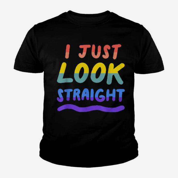 I Just Look Straight Gay Lesbian Lgbtq Pride Flag Youth T-shirt