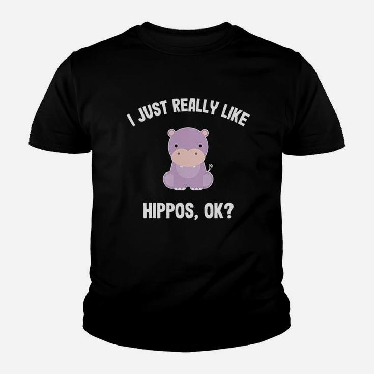 I Just Really Like Hippos Youth T-shirt