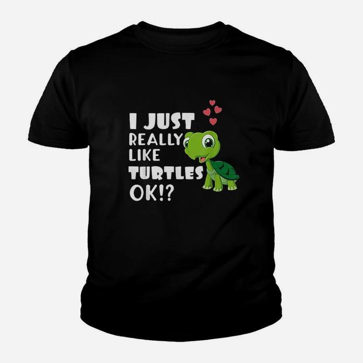 I Just Really Like Turtles Ok Cute Turtle Lover Youth T-shirt