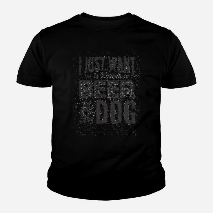 I Just Want To Drink Beer And Pet My Dog Youth T-shirt