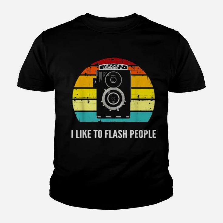 I Like To Flash People Old Film Camera Enthusiast Youth T-shirt