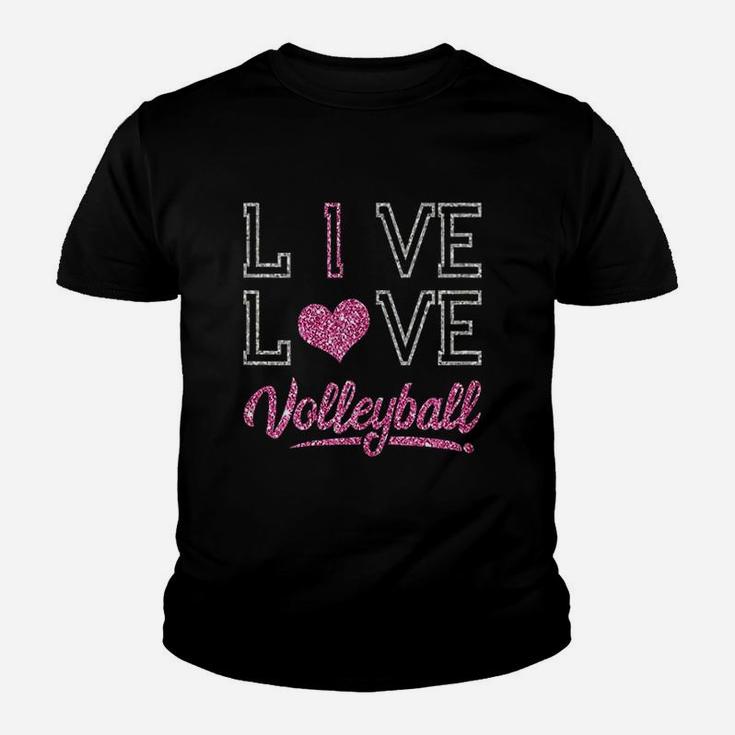 I Live Love Volleyball Youth T-shirt