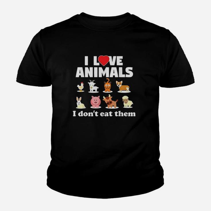I Love Animals I Dont Eat Them Funny Vegan Vegetarian Gift Youth T-shirt