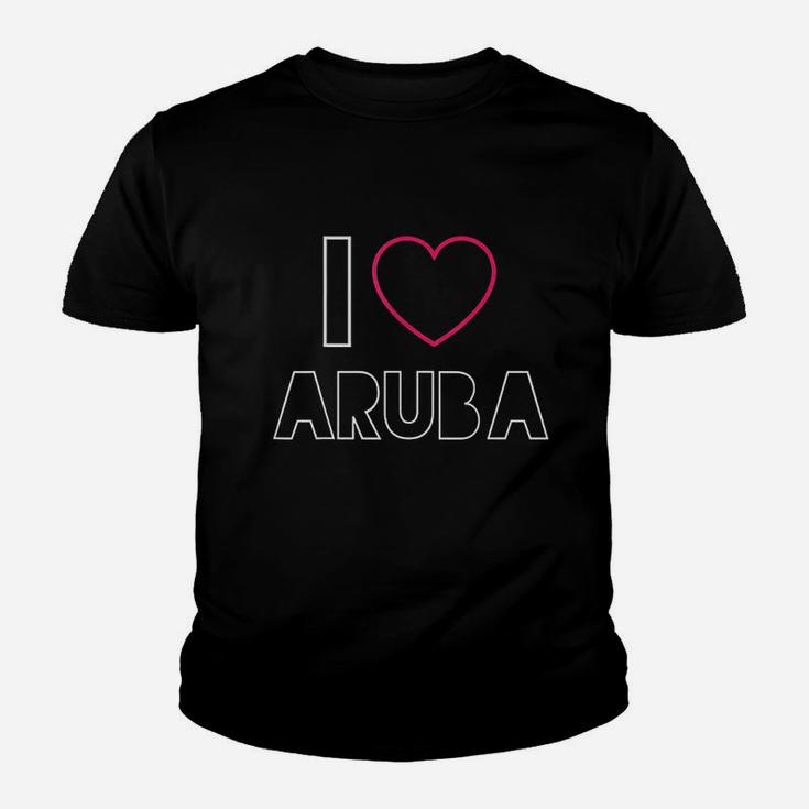 I Love Aruba Beach Vacation Travel Aruban Travelling Youth T-shirt