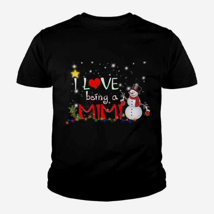 I Love Being A Mimi Christmas Tee Snowman Lovers Gift Youth T-shirt