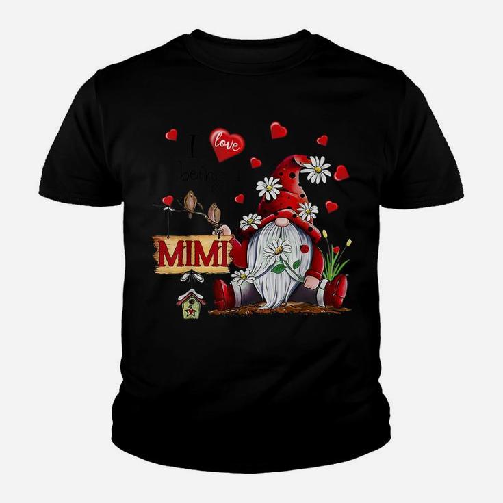 I Love Being A Mimi Gnome Valentine's Day Grandma Funny Gift Youth T-shirt