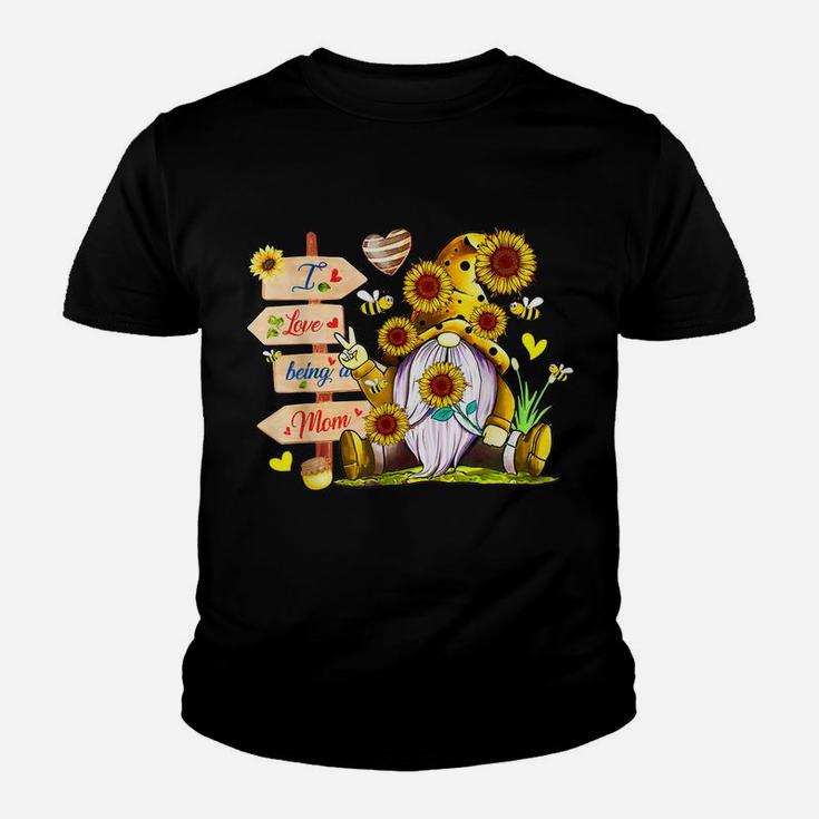 I Love Being A Mom Cute Gnome Sunflower Youth T-shirt