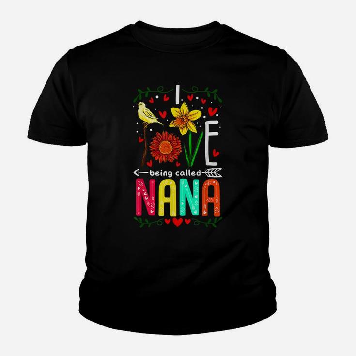I Love Being Called Nana Grandma Mimi Gigi Flower Youth T-shirt
