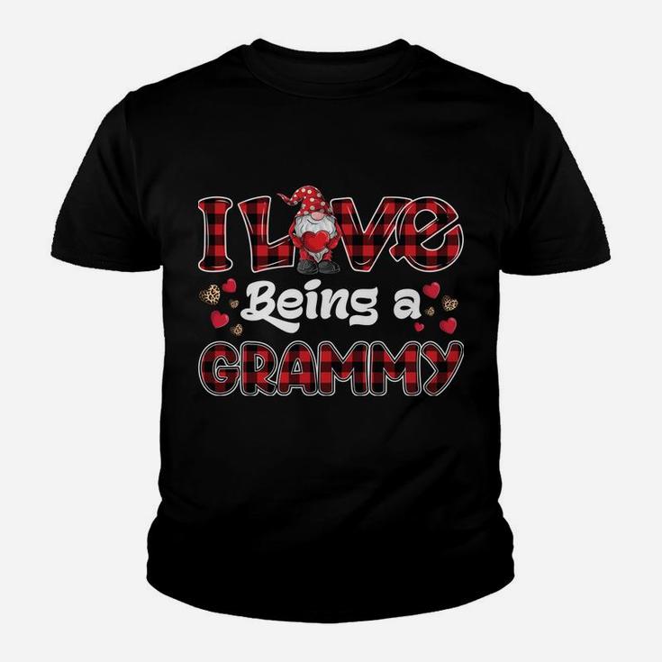 I Love Being Grammy Red Plaid Hearts Gnome Valentine's Day Sweatshirt Youth T-shirt