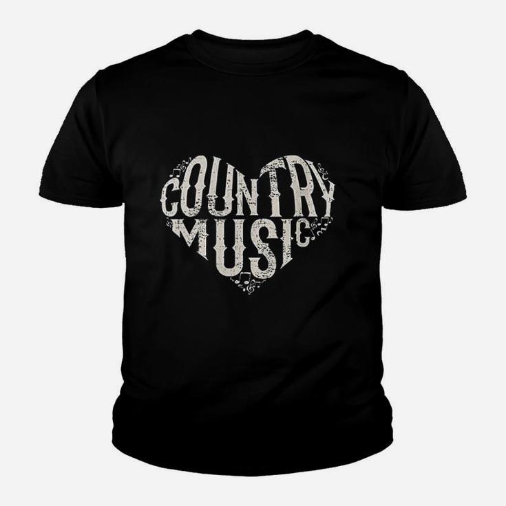I Love Country Design Country Music Lover Gift Idea Youth T-shirt