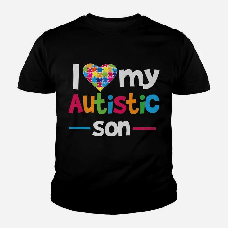 I Love - Heart - My Autistic Son - Autism Awareness Youth T-shirt