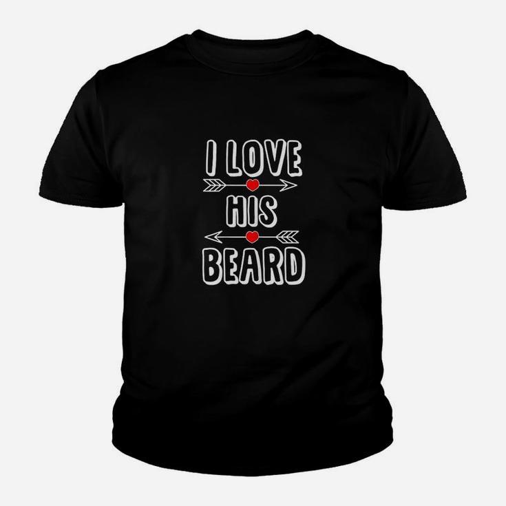 I Love His Beard Gift For Beard Lover Women Youth T-shirt