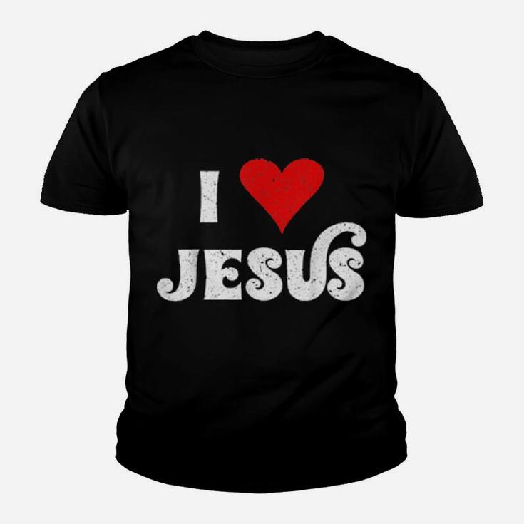 I Love Jesus Christian Faith Vintage 70S Heart Youth T-shirt