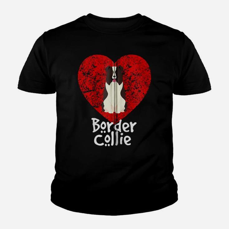 I Love My Border Collie Dog Breed Heart Lovers Gift Zip Hoodie Youth T-shirt