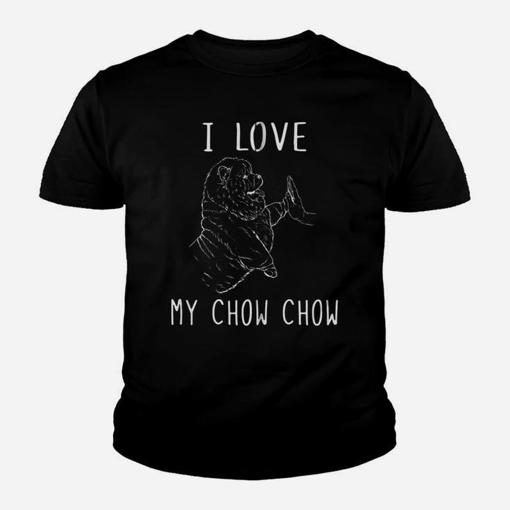 I Love My Chow Chow Mom Chow Chow Dad Chow Chow Dog Zip Hoodie Youth T-shirt