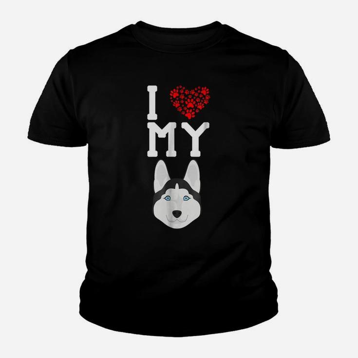 I Love My Dog - Husky Animal Lover Best Friend Youth T-shirt